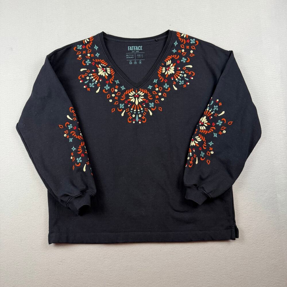 FatFace Embroidered Floral Sweatshirt Women’s S